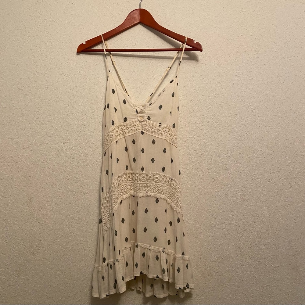O'Neill Cream Dress with Black and Green Accents
